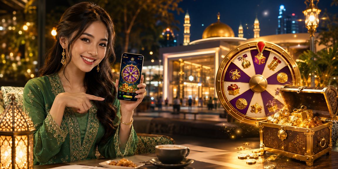 Pengguna Malaysia di Selangor menyertai cabutan bertuah dalam suasana perayaan Hari Raya